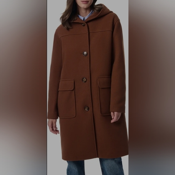 Bernardo Longline Hooded Coat Peacoat Puffer Tobacco Brown Size Small NWT​​ - Picture 1 of 13